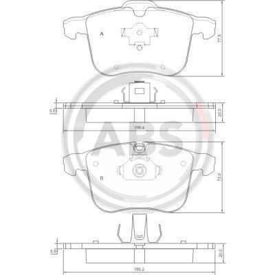 Слика на плочки A.B.S. 37389 за CADILLAC BLS Sedan 2.0 T - 175 коњи бензин