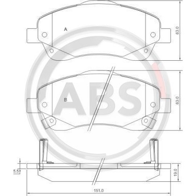 Слика на плочки A.B.S. 37400 за Toyota Avensis Hatchback (T25) 2.4 - 170 коњи бензин