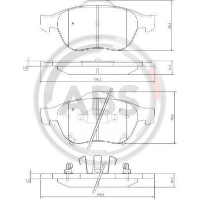 Слика на плочки A.B.S. 37402 за Toyota Avensis Liftback (T22) 1.6 VVT-i - 110 коњи бензин