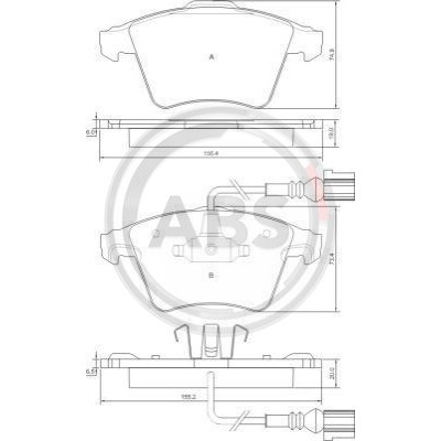 Слика на плочки A.B.S. 37415 за VW Transporter T5 Box 2.0 TDI 4motion - 140 коњи дизел