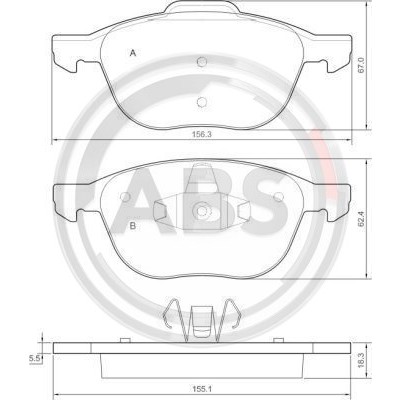 Слика на плочки A.B.S. 37422 за Ford Focus 2 Station Wagon (daw) 1.4 - 80 коњи бензин