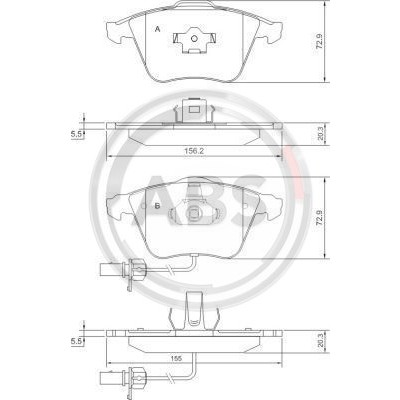 Слика на плочки A.B.S. 37428 за Audi A6 Sedan (4F2, C6) 3.0 TDI quattro - 240 коњи дизел