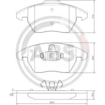 Слика на плочки A.B.S. 37429 за Peugeot 207 Hatchback 1.6 16V RC - 174 коњи бензин