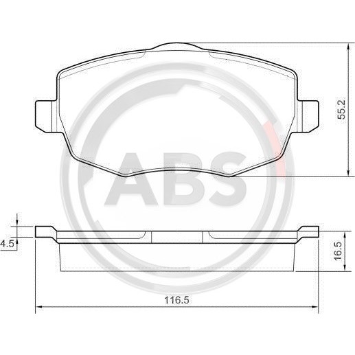 Слика на плочки A.B.S. 37444 за Lancia Ypsilon (843) 1.3 D Multijet - 75 коњи дизел