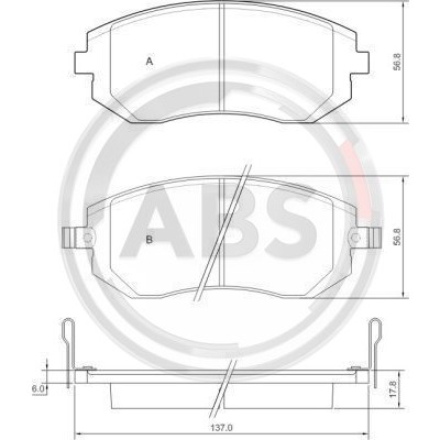 Слика на плочки A.B.S. 37446 за Subaru Forester (SH) 2.5 AWD - 171 коњи бензин