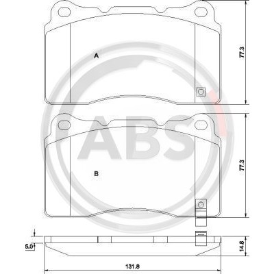 Слика на плочки A.B.S. 37447 за Subaru Impreza Sedan (GR) 2.5 WRX STI AWD - 301 коњи бензин