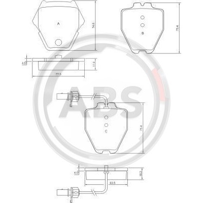 Слика на плочки A.B.S. 37448 за VW Passat 5 Sedan (3b3) 4.0 W8 4motion - 275 коњи бензин