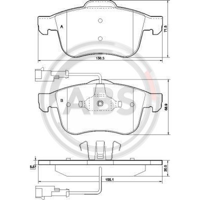 Слика на плочки A.B.S. 37485 за Alfa Romeo 159 Sedan 1.9 JTS - 160 коњи бензин