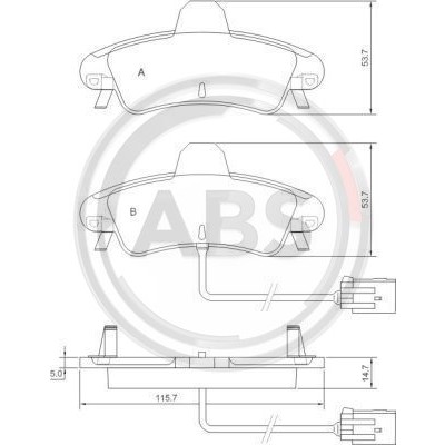 Слика на плочки A.B.S. 37498 за Ford Mondeo 2 (BAP) 2.0 i - 131 коњи бензин