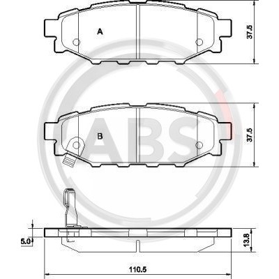 Слика на плочки A.B.S. 37499 за Subaru Legacy 4 2.0 R - 150 коњи бензин