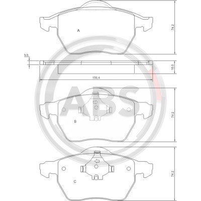 Слика на плочки A.B.S. 37514 за Volvo S70 Saloon (P80) 2.3 - 265 коњи бензин