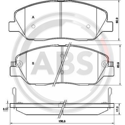 Слика на плочки A.B.S. 37522 за Hyundai Santa Fe 3 (DM) 2.0 CRDi - 185 коњи дизел