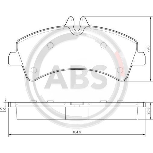 Слика на плочки A.B.S. 37554 за VW Crafter 30-50 box (2E) 2.5 TDI - 163 коњи дизел