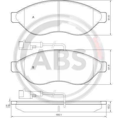 Слика на плочки A.B.S. 37577 за Fiat Ducato BUS 250 130 Multijet 2,3 D - 131 коњи дизел