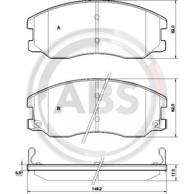 Слика на плочки A.B.S. 37582 за CHEVROLET CAPTIVA C100,C140 2.4 LPG 4WD - 136 коњи Бензин/Автогаз (LPG)