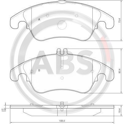 Слика на плочки A.B.S. 37586 за Mercedes C-class Estate (s204) C 320 CDI (204.222) - 224 коњи дизел