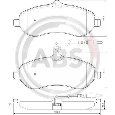 Слика на плочки A.B.S. 37589 за Peugeot Expert Tepee (VF3V) 2.0 HDi 140 - 136 коњи дизел