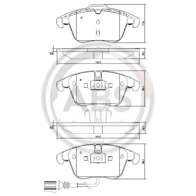 Слика на плочки A.B.S. 37612 за Fiat Sedici 1.6 16V - 120 коњи бензин