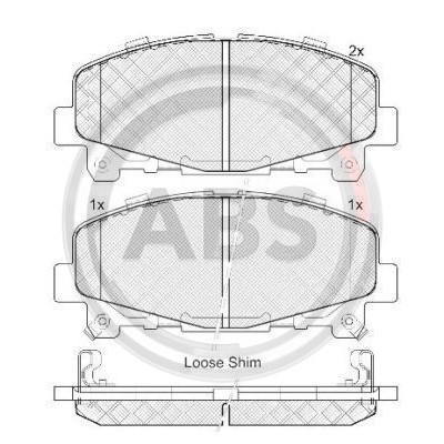 Слика на плочки A.B.S. 37721 за Honda Accord 9 (CU) 2.4 i - 201 коњи бензин