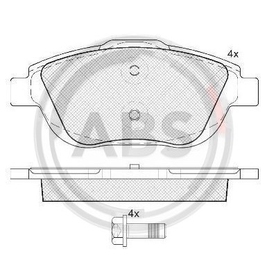 Слика на плочки A.B.S. 37751 за Citroen DS3 Hatchback 1.6 HDi 90 - 92 коњи дизел