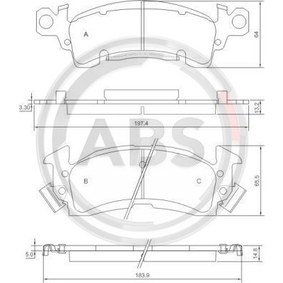 Слика на плочки A.B.S. 38052 за BUICK ROADMASTER Sedan 5.7 - 264 коњи бензин