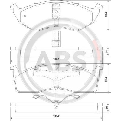 Слика на плочки A.B.S. 38642 за CHRYSLER NEON MK2 1.6 - 116 коњи бензин