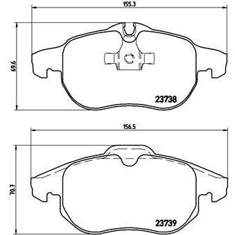 Слика на плочки A.B.S. BREMBO DIRECTIONAL BRAKE PADS P59043 за CADILLAC BLS Sedan 2.0 T Flexpower - 200 коњи Бензин/Етанол