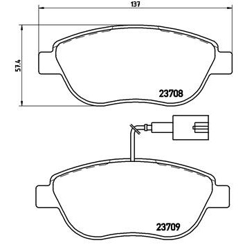 Слика на плочки A.B.S. BREMBO P23087 за Fiat Bravo 198 1.9 D Multijet - 120 коњи дизел