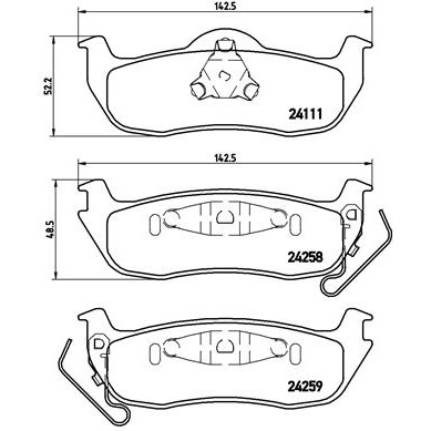 Слика на плочки A.B.S. BREMBO P37011 за Jeep Commander 3.7 V6 4x4 - 214 коњи бензин