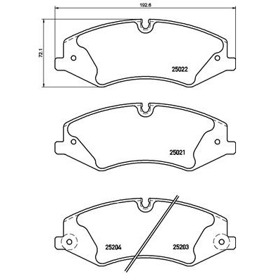 Слика на плочки A.B.S. BREMBO P44022 за Range Rover 4 (LG) 3.0 4x4 - 340 коњи бензин