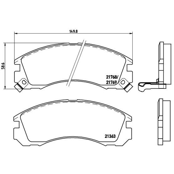 Слика на плочки A.B.S. BREMBO P54017 за Mitsubishi Montero Sport (K90) 2.0 GDi на всичките колела - 129 коњи бензин