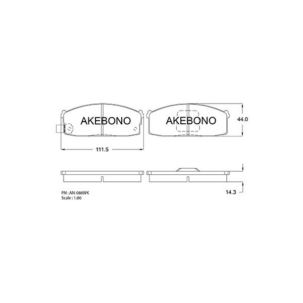 Слика на Плочки AKEBONO PREMIUM AN-088WKE