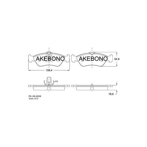 Слика на плочки AKEBONO Standard AN-4059K за Mercedes Sprinter 2-t Bus (901,902) 213 CDI - 129 коњи дизел