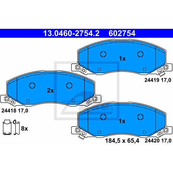 Слика на плочки ATE 13.0460-2754.2 за Opel Insignia Sports Tourer 2.0 Turbo 4x4 - 250 коњи бензин