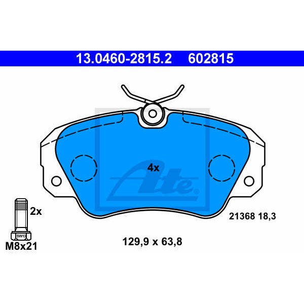 Слика на плочки ATE 13.0460-2815.2 за Opel Omega A 3.0 24V (3000) - 204 коњи бензин