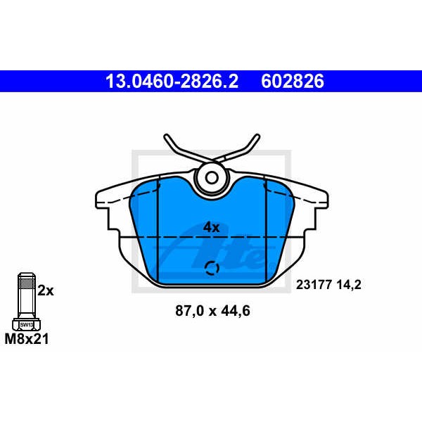 Слика на плочки ATE 13.0460-2826.2 за Alfa Romeo 146 (930) Sedan 1.4 i.e. - 90 коњи бензин