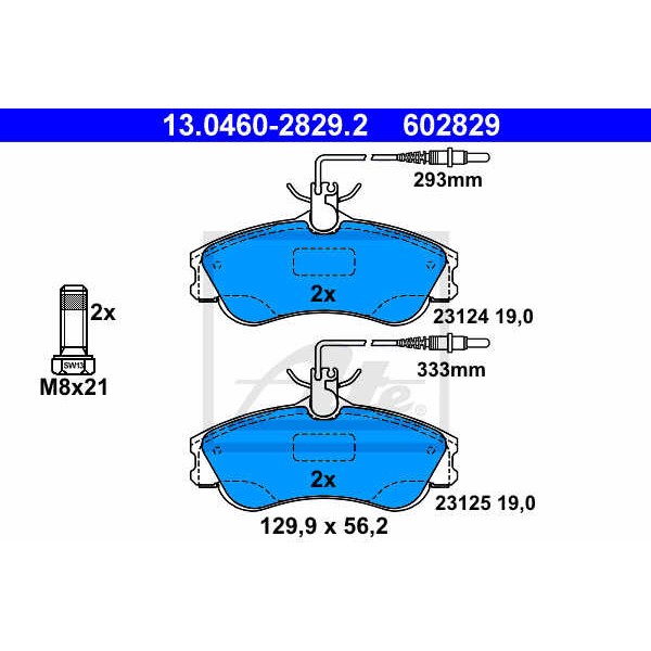 Слика на плочки ATE 13.0460-2829.2 за Citroen Xsara Break N2 1.8 i 16V - 110 коњи бензин