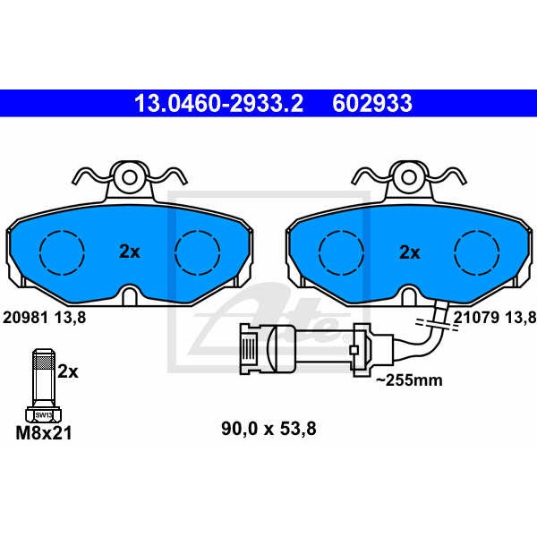 Слика на плочки ATE 13.0460-2933.2 за Ford Scorpio 1 Saloon (GGE) 2.4 i - 125 коњи бензин