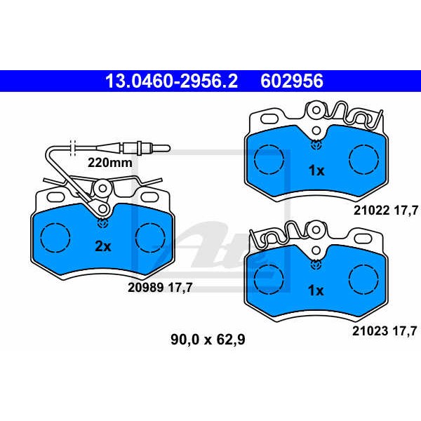 Слика на плочки ATE 13.0460-2956.2 за Peugeot 205 (741A,C) 1.1 - 49 коњи бензин