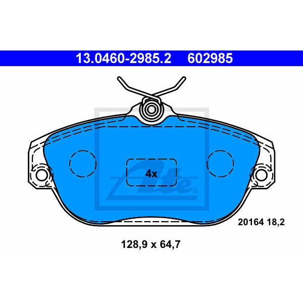 Слика на плочки ATE 13.0460-2985.2 за Volvo 940 Estate (945) 2.3 - 131 коњи бензин