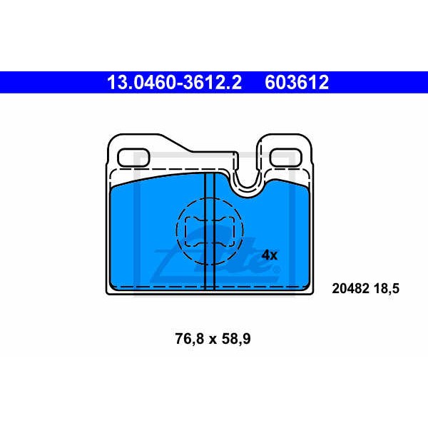 Слика на плочки ATE 13.0460-3612.2 за Porsche 944 2.5 - 160 коњи бензин