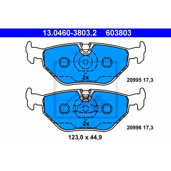 Слика на плочки ATE 13.0460-3803.2 за BMW 5 Touring E34 518 i - 115 коњи бензин