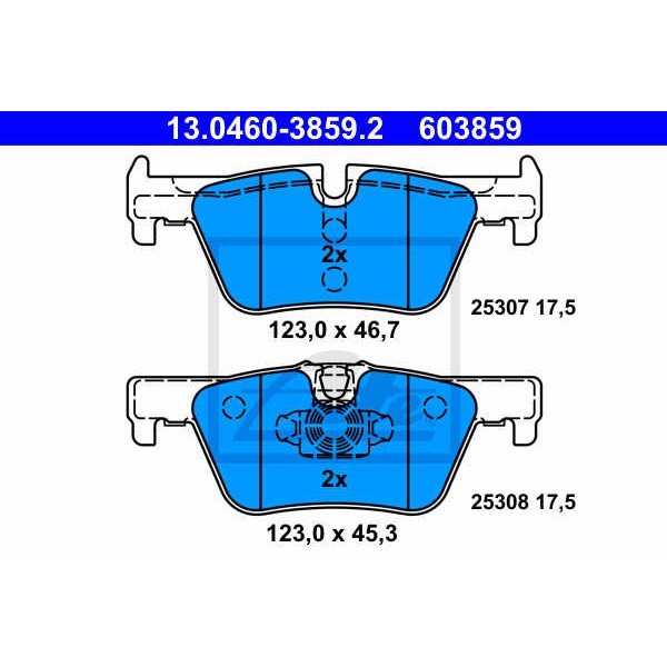 Слика на плочки ATE 13.0460-3859.2 за BMW 3 Gran Turismo F34 325 d - 211 коњи дизел