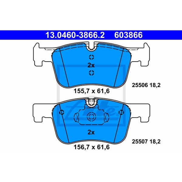 Слика на плочки ATE 13.0460-3866.2 за BMW 3 Touring F31 318 d - 150 коњи дизел