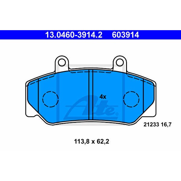 Слика на плочки ATE 13.0460-3914.2 за Volvo 740 Estate (745) 2.3 - 156 коњи бензин