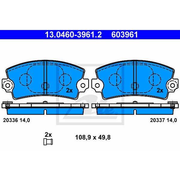 Слика на плочки ATE 13.0460-3961.2 за Renault 21 Saloon 2.0 (L483) - 116 коњи бензин