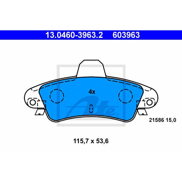 Слика на плочки ATE 13.0460-3963.2 за Ford Mondeo 1 (GBP) 2.0 i 16V 4x4 - 132 коњи бензин