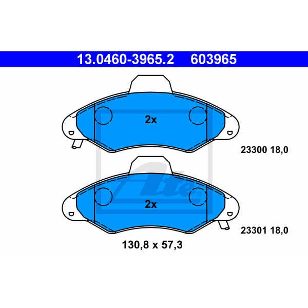 Слика на плочки ATE 13.0460-3965.2 за Ford Escort 5 Break (gal,avl) 1.8 D - 60 коњи дизел