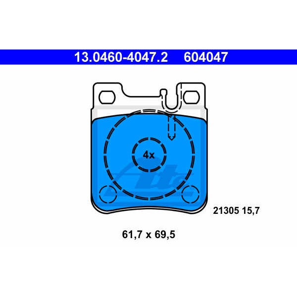 Слика на плочки ATE 13.0460-4047.2 за Mercedes CLK Convertible (a209) CLK 500 (209.472) - 388 коњи бензин