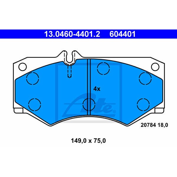 Слика на плочки ATE 13.0460-4401.2 за камион MAN G 90 10.150 FK - 150 коњи дизел